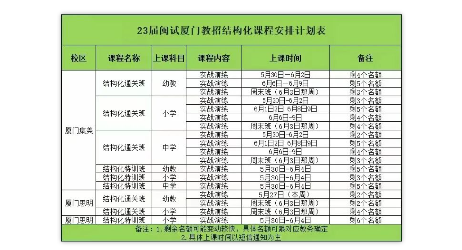 23厦门闽试教招【结构化面试班】开课！